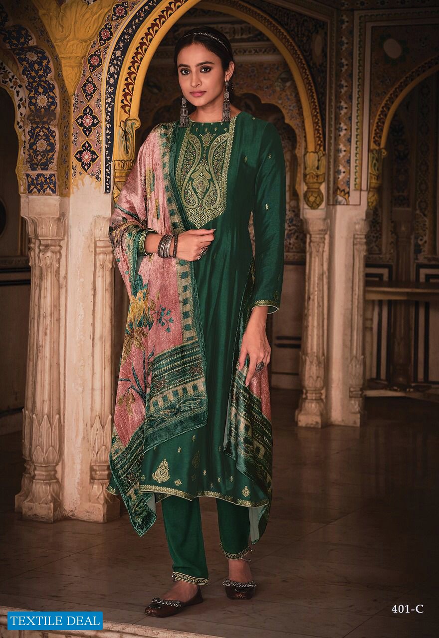 Varsha Indrani Wholesale Pure Pashmina Woven Salwar Kameez