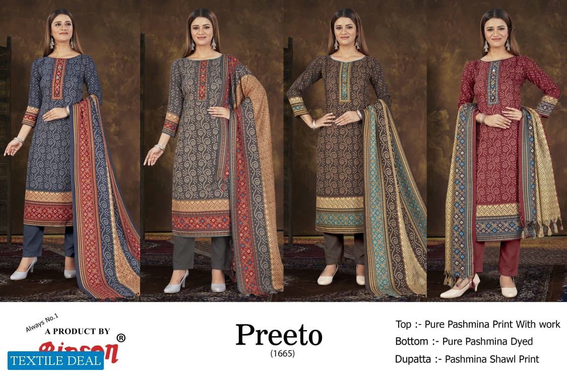 Bipson Preeto 1665 Wholesale Pashmina Winter Dress