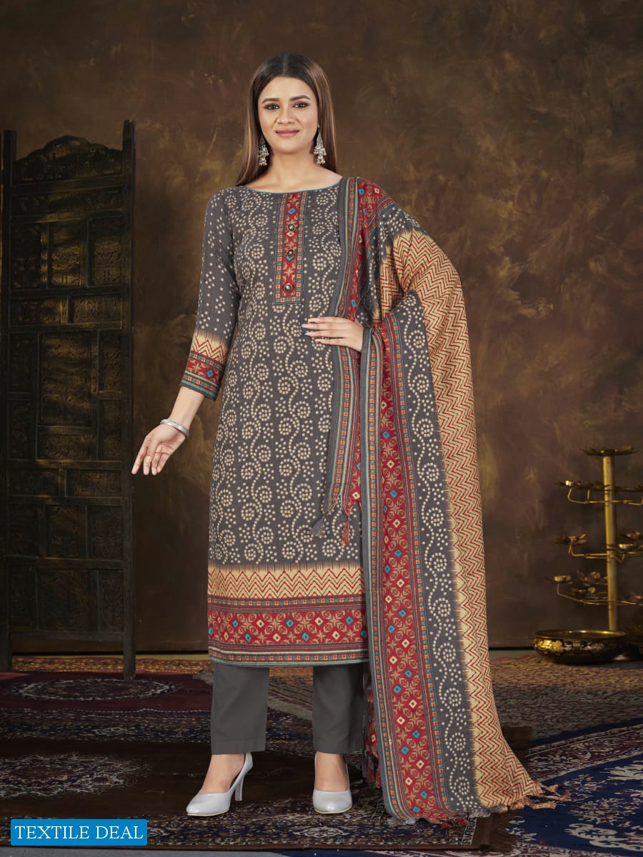 Bipson Preeto 1665 Wholesale Pashmina Winter Dress