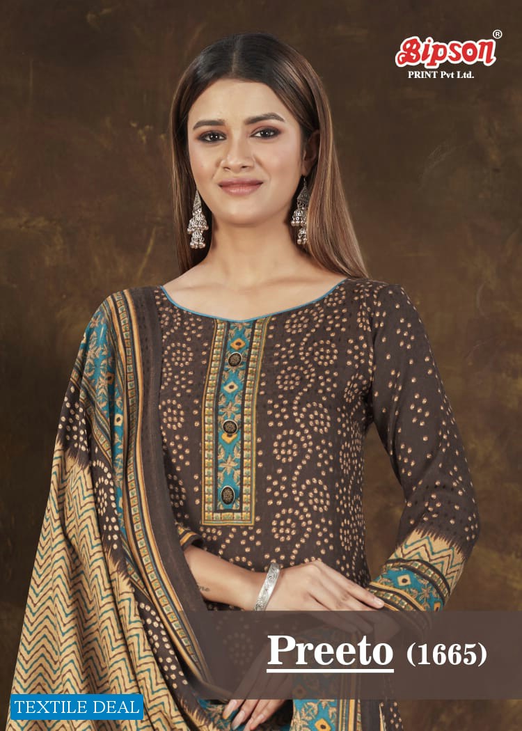 Bipson Preeto 1665 Wholesale Pashmina Winter Dress