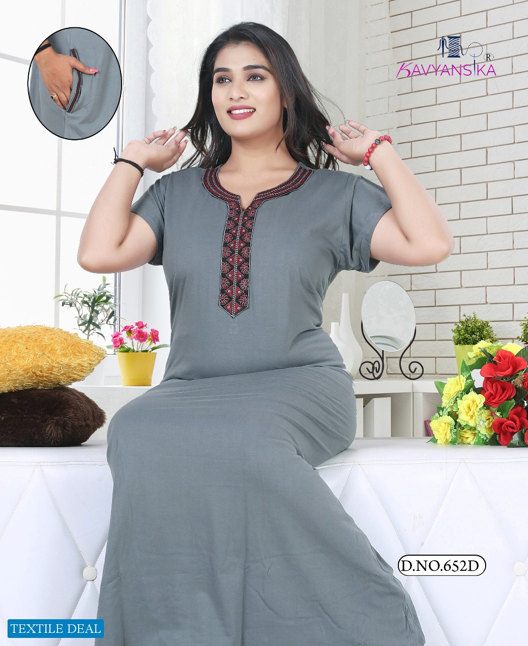 Kavyansika Plain Vol-652 wholesale Night Wear Catalogs