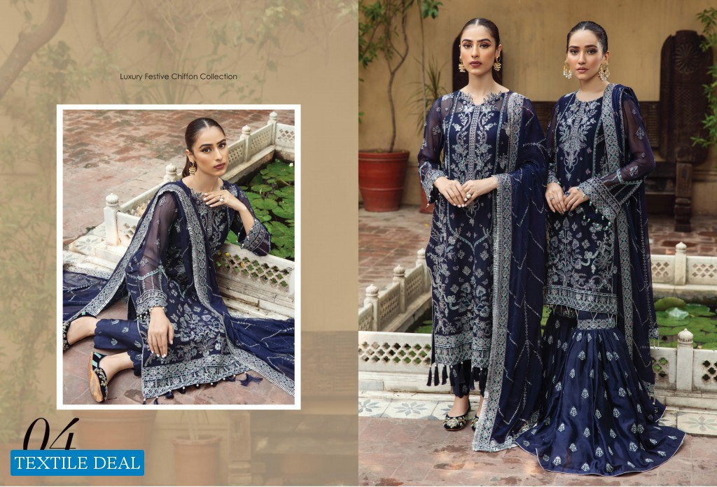 Alizeh Shahtaj Vol-7 Wholesale Embroidered Chiffon Pakistani Collection