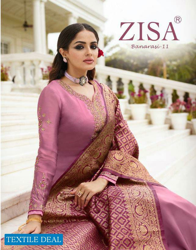 ZISA BANARASI VOL 11 BY MEERA SATIN GEORGETTE EXCLUSIVE FANCY SUITS