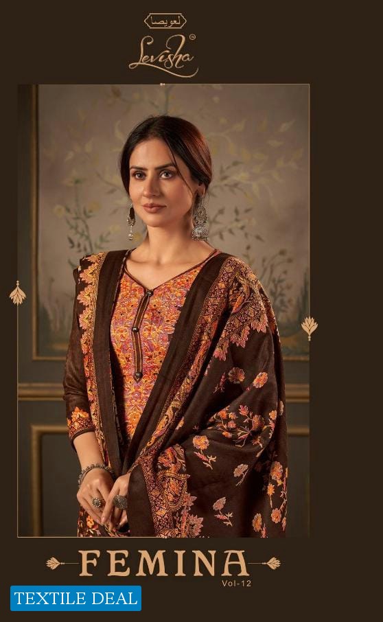 LEVISHA FEMINA VOL 12 PASHMINA KANI PRINTED DRESS MATERIALS