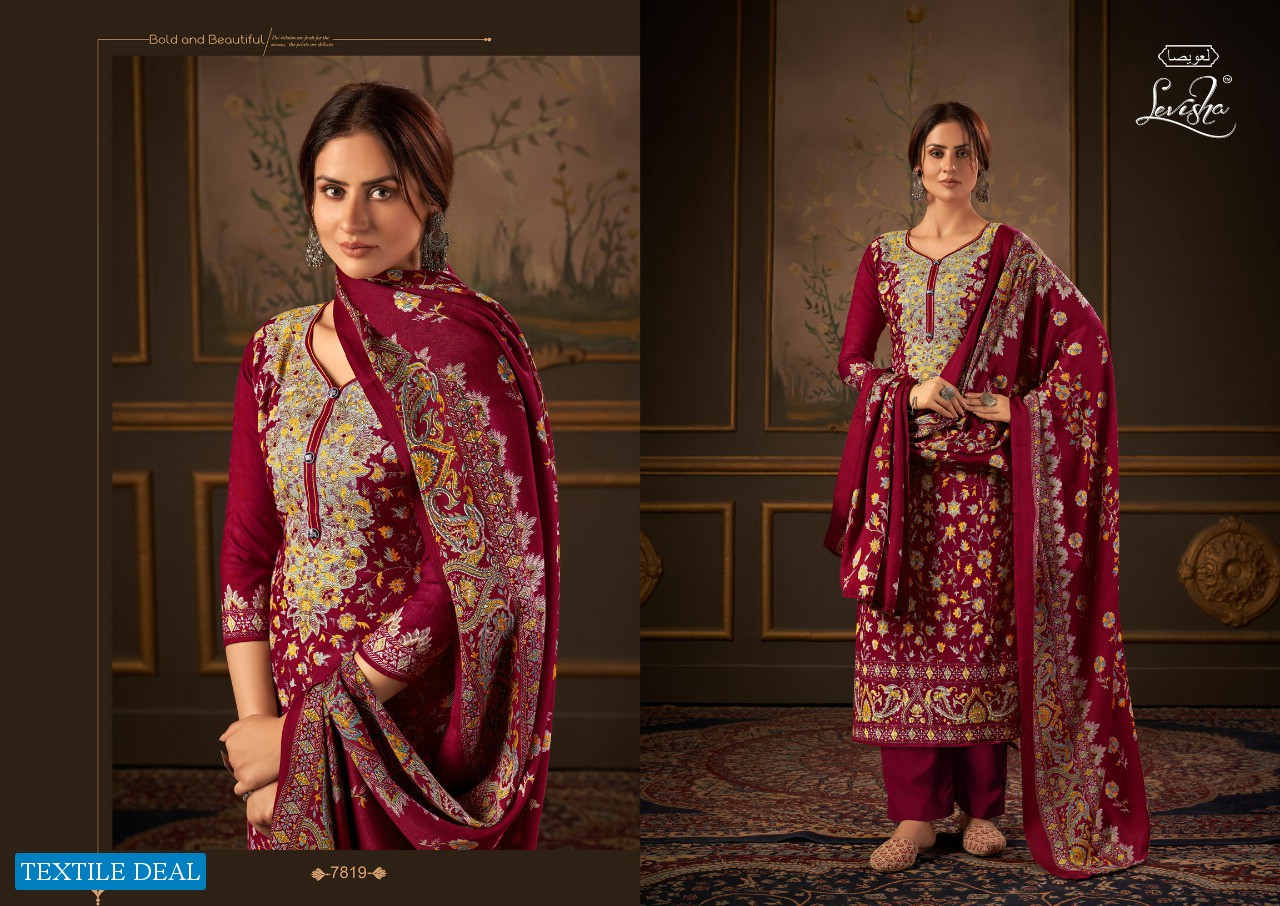 LEVISHA FEMINA VOL 12 PASHMINA KANI PRINTED DRESS MATERIALS