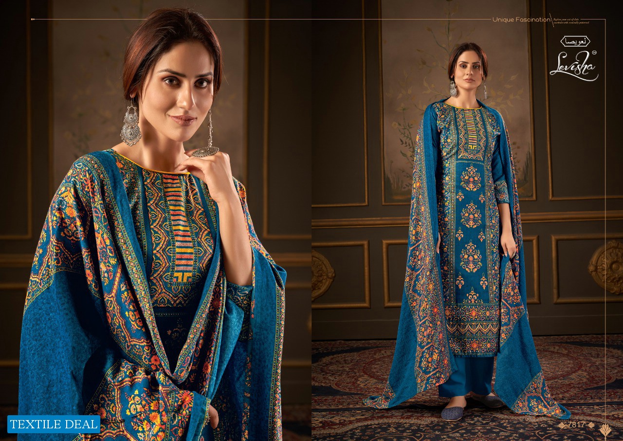 LEVISHA FEMINA VOL 12 PASHMINA KANI PRINTED DRESS MATERIALS