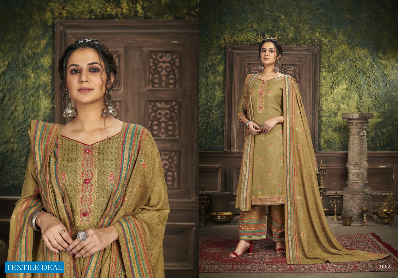 BIPSON KIRNOOR 1649-1652 SERIES PASHMINA WINTER GARAM DRESS MATERIALS