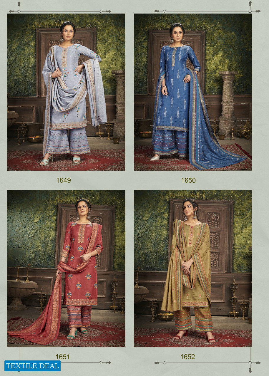 BIPSON KIRNOOR 1649-1652 SERIES PASHMINA WINTER GARAM DRESS MATERIALS