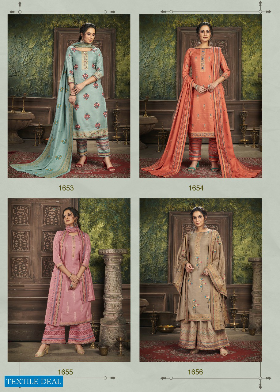 KIRNOOR 1653-1656 BY BIPSON PASHMINA FANCY LADIES DRESS MATERIALS