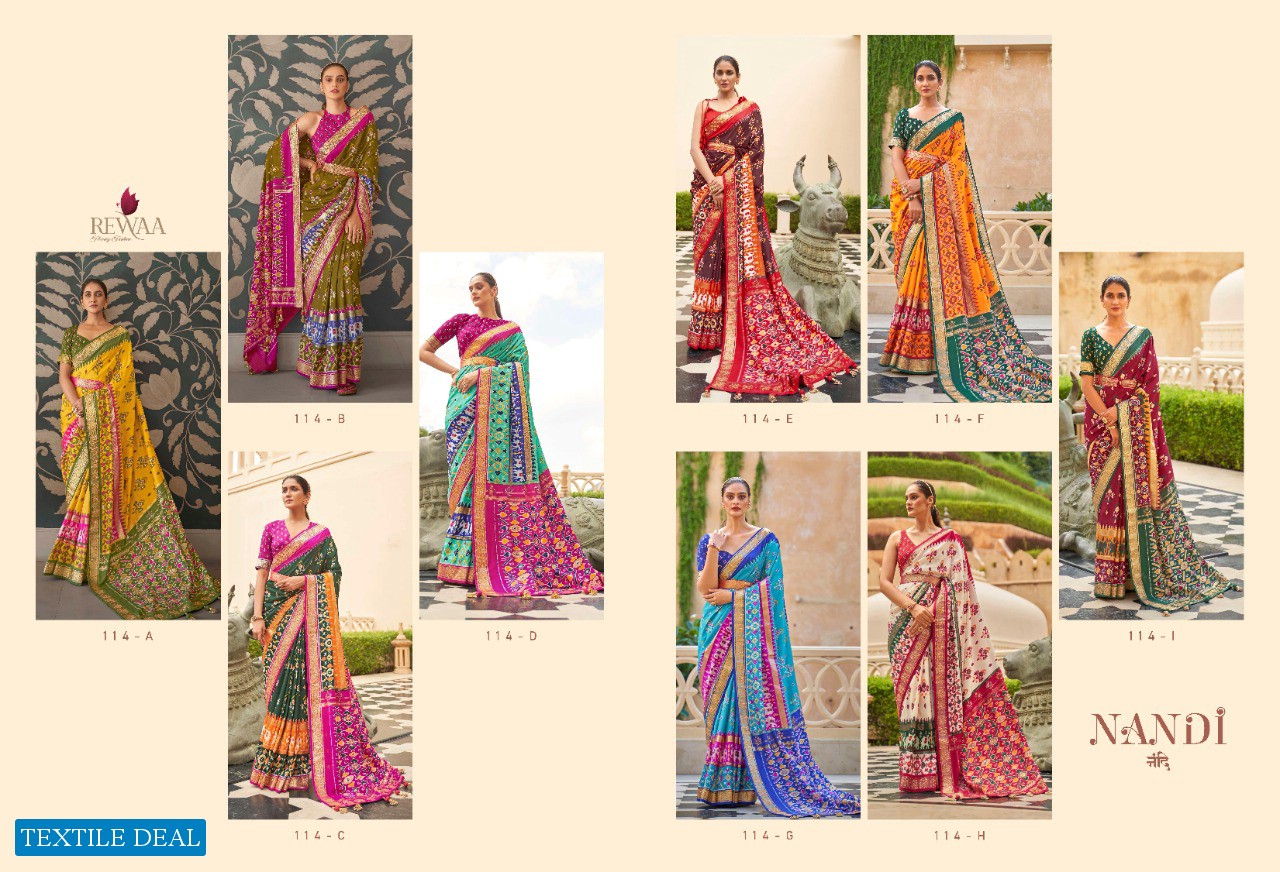 Rewaa Nandi Wholesale Patola Fabrics Sarees