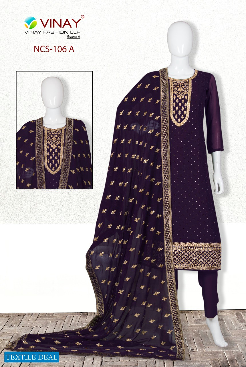 Vinay NCS-106 Wholesale Georgette Embroidery Salwar Kameez
