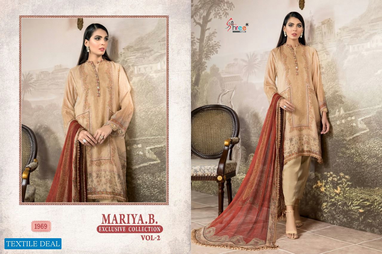 SHREE FABS MARIA B EXCLUSIVE VOL 2 COTTON WORK PAKISTANI DRESSES