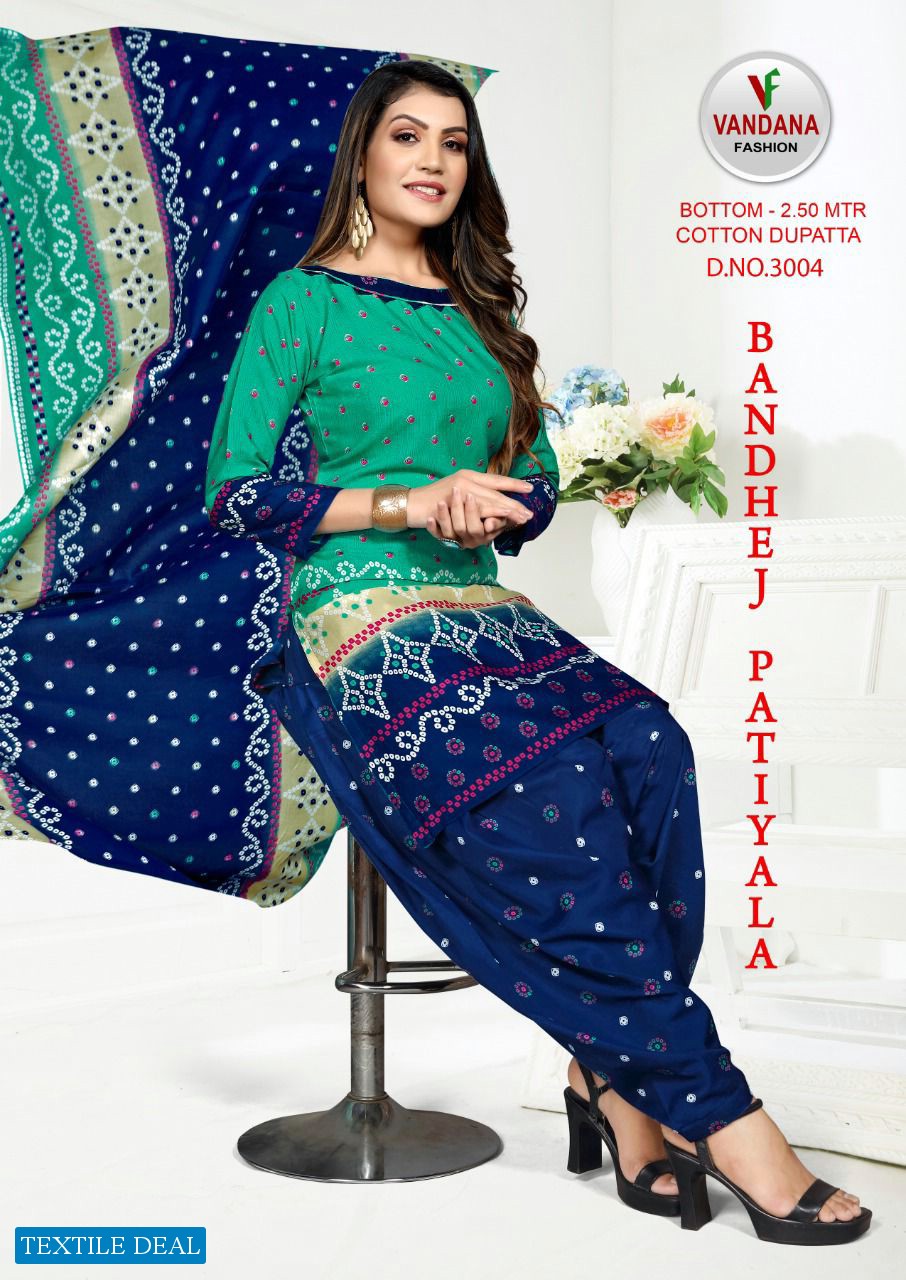 Vandana Bandhej Patiyala Vol-3 Wholesale Cotton Dress Material
