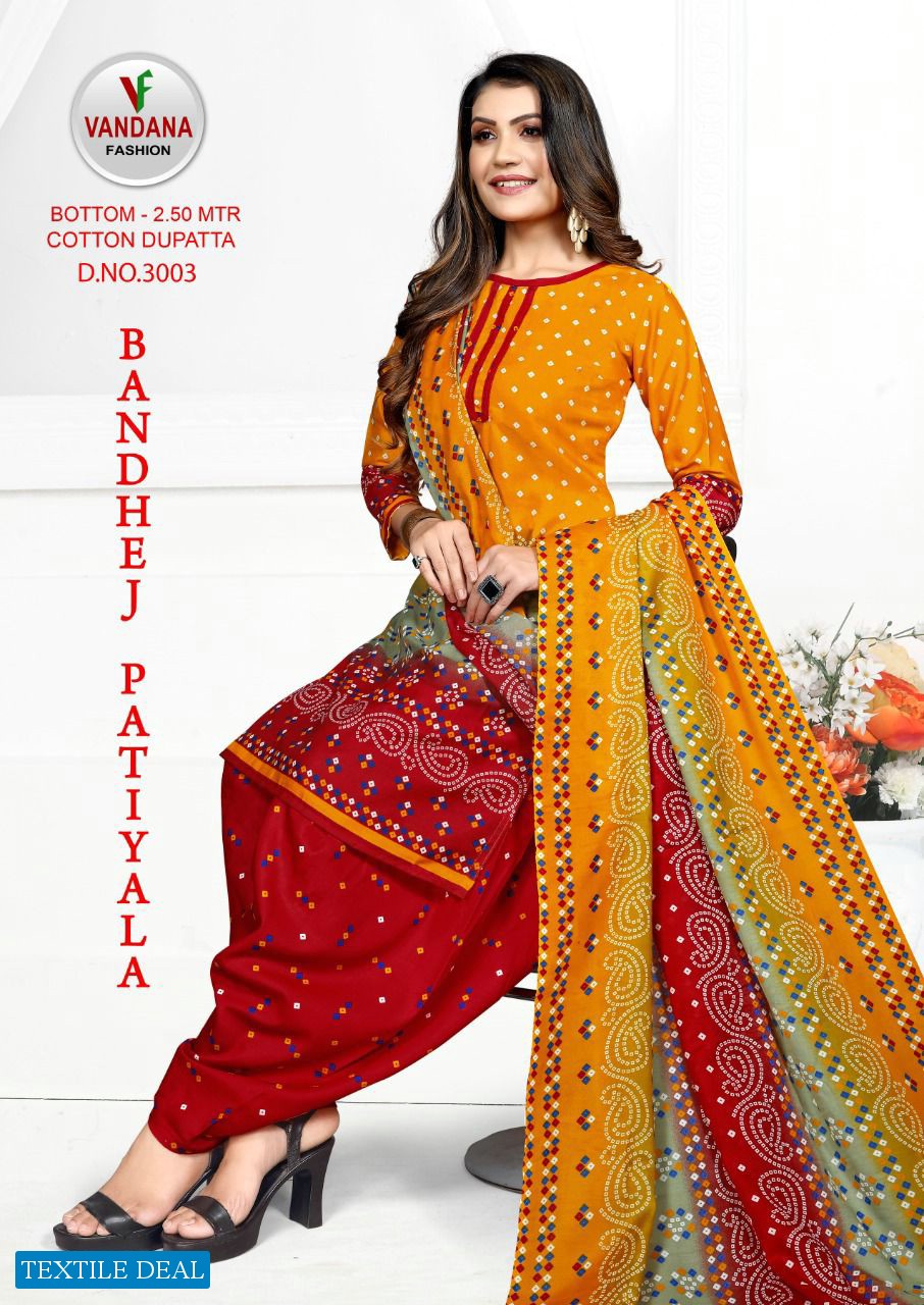 Vandana Bandhej Patiyala Vol-3 Wholesale Cotton Dress Material