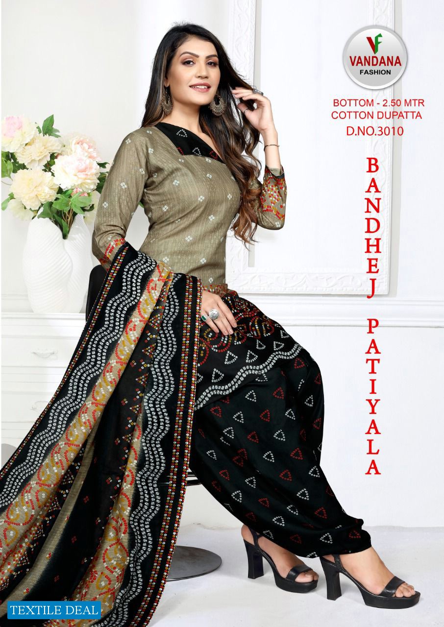 Vandana Bandhej Patiyala Vol-3 Wholesale Cotton Dress Material