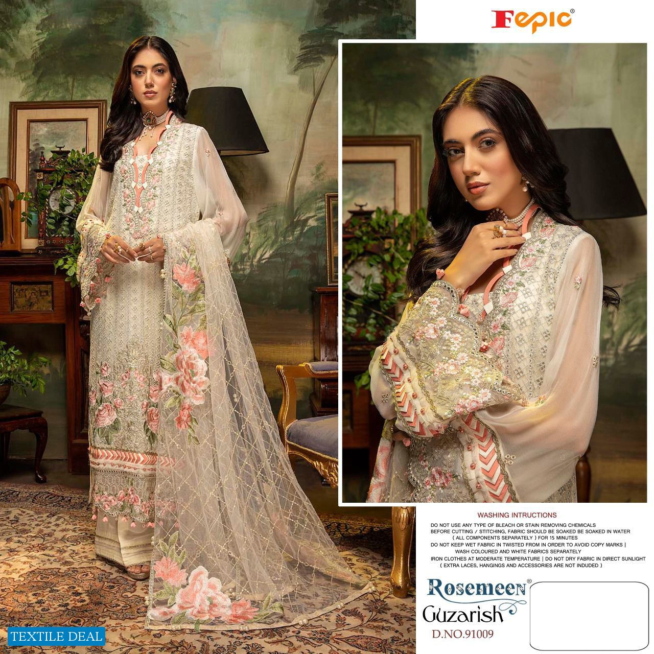 FEPIC GUZARISH 91009 COLOUR GEORGETTE EMBROIDERY PAKISTANI SUITS