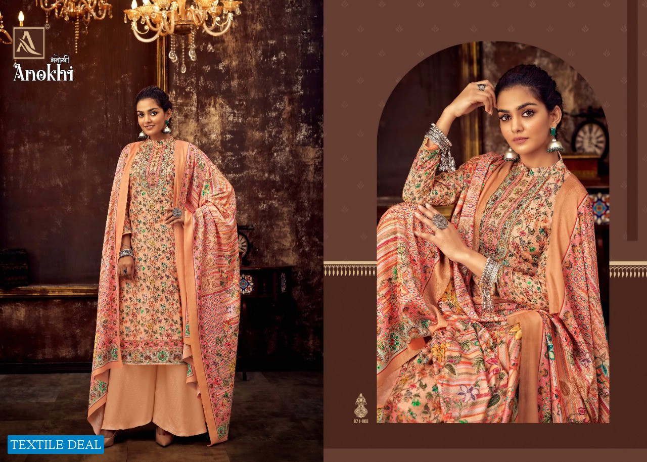 Alok Anokhi Wholesale Pure Wool Pashmina Dress Material