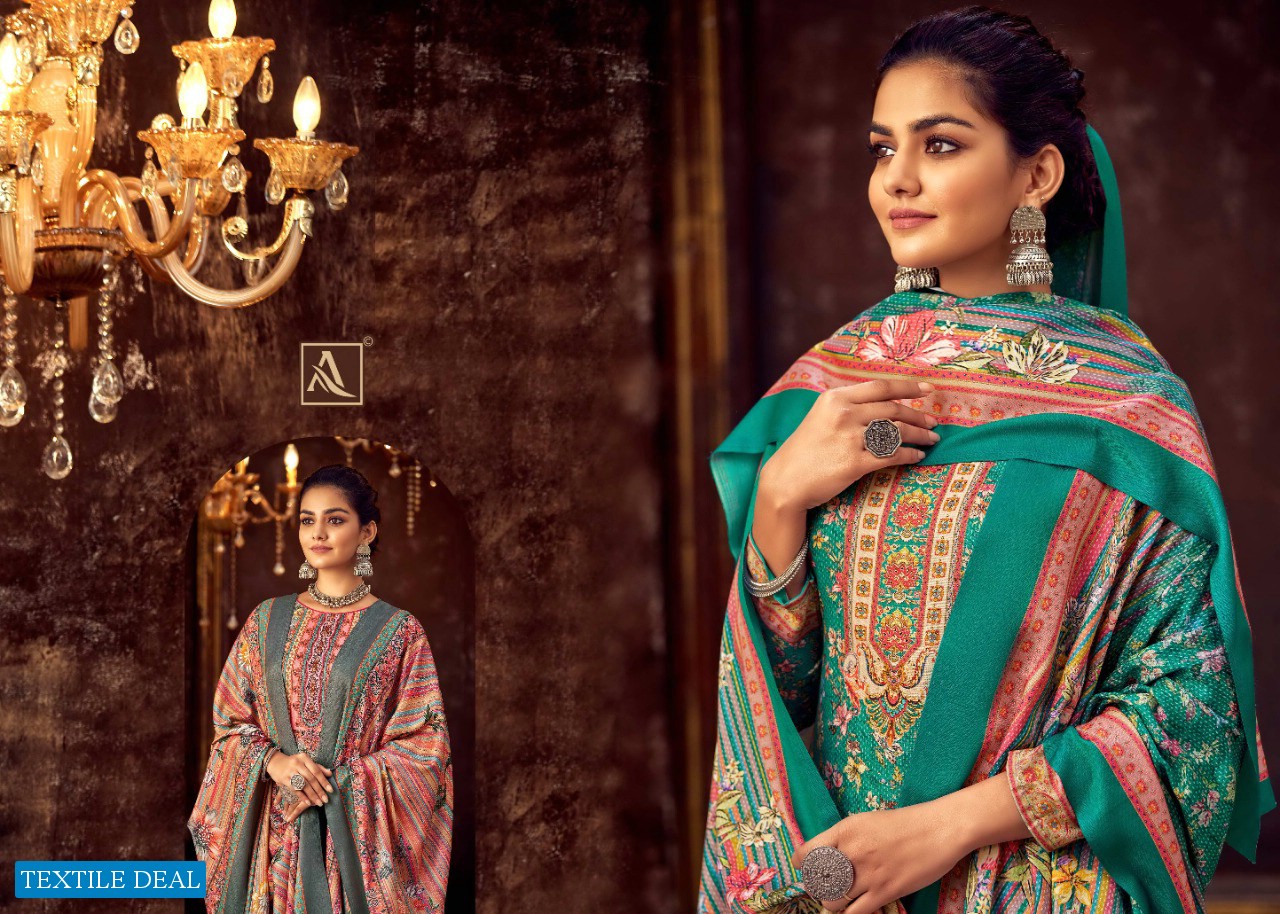 Alok Anokhi Wholesale Pure Wool Pashmina Dress Material