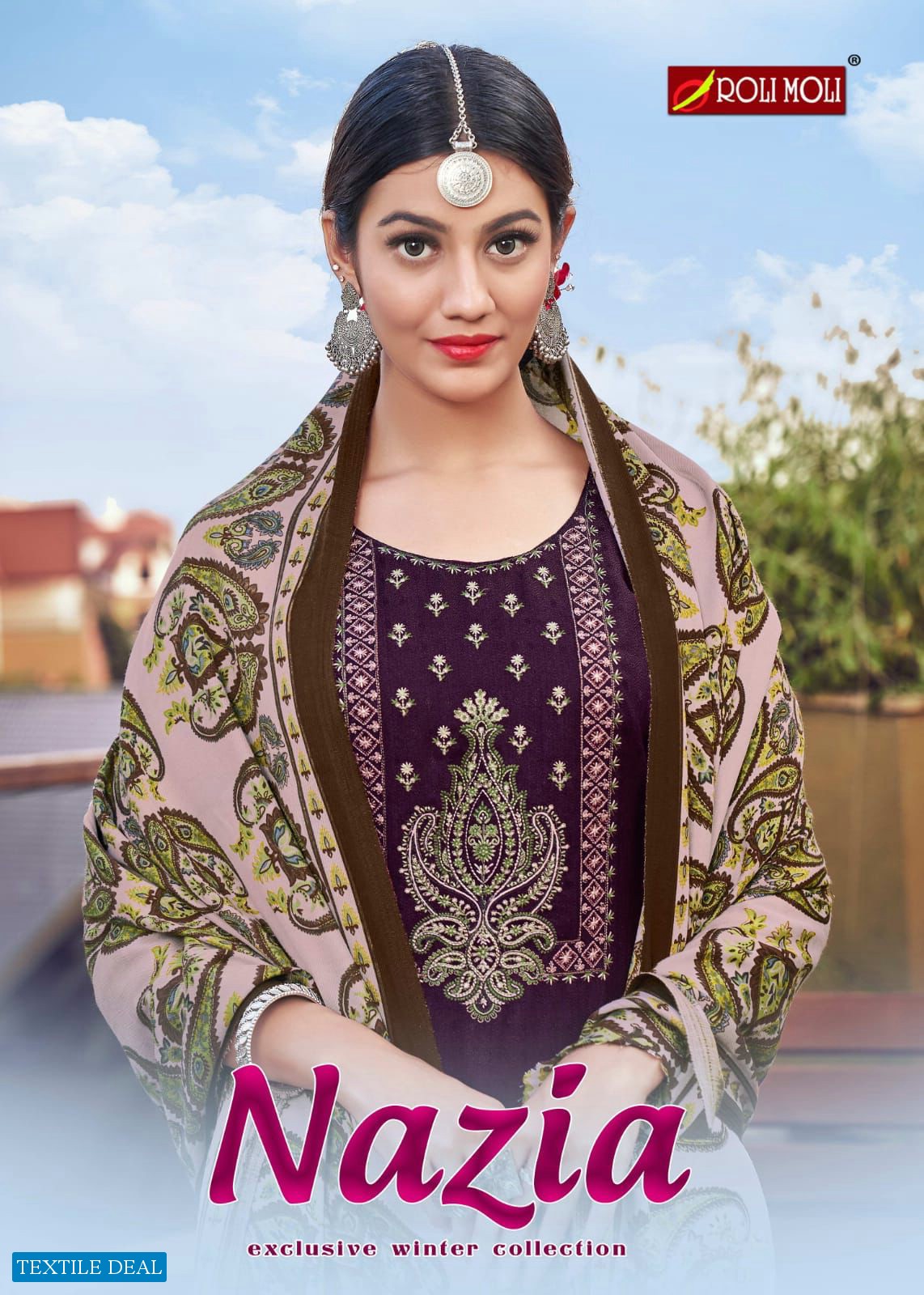 Roli Moli Nazia Wholesale Pure Pashmina Embroidered Winter Dress Material