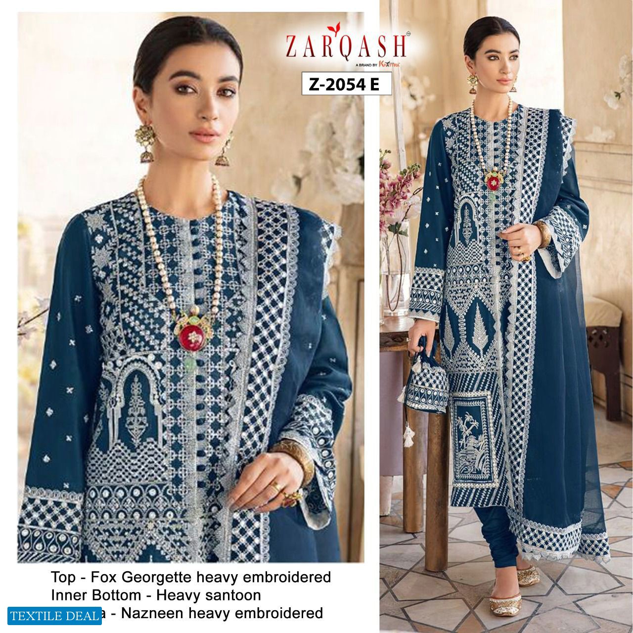 Zarqash Qalamkar Z-2054 Colour Wholesale Pakistani Concept Dress