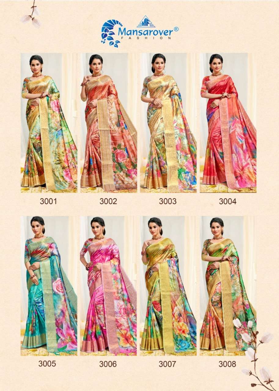 MANSAROVER FASHION LAUNCH SANSKRUTI VOL 3 DIGITAL PRINTED SAREES WHOLESALER