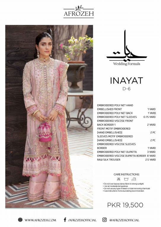 Afrozeh Hayat Wholesale Designer Original Pakistani Dress