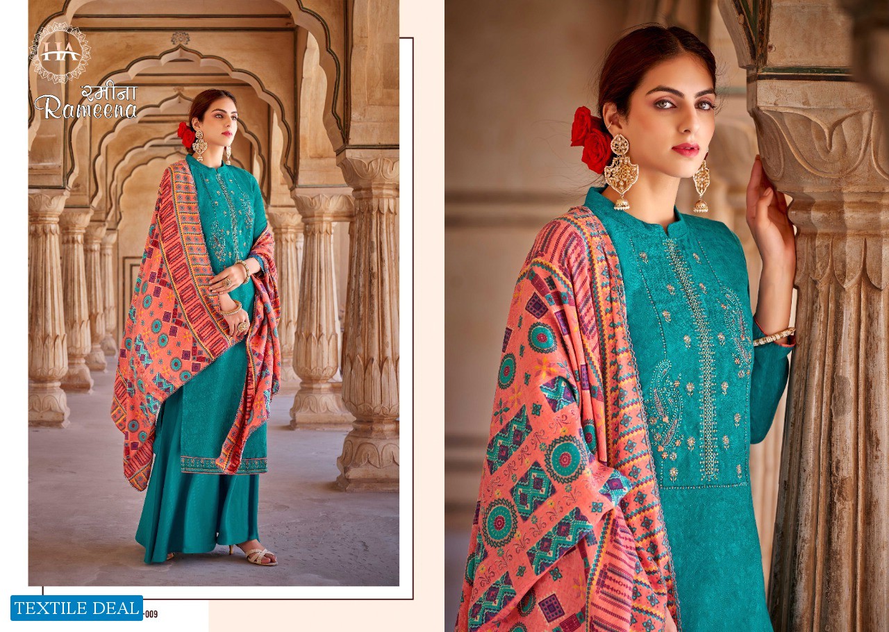 Harshit Rameena Wholesale Pure Wool Pashmina Winter Dress Material