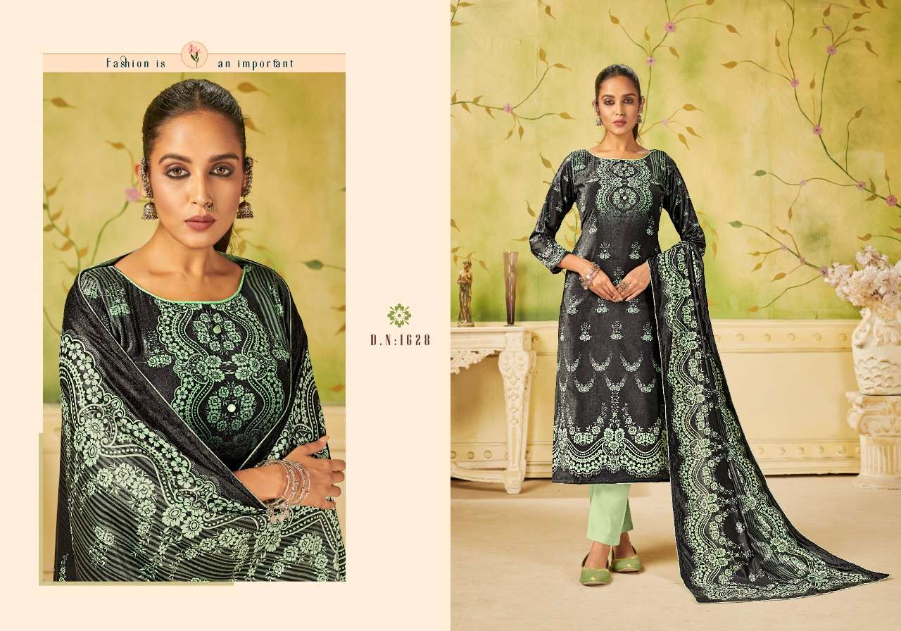 BLACK BEAUTY BY BIPSON PASHMINA DIGITAL PRINTED DRESS MATERIALS