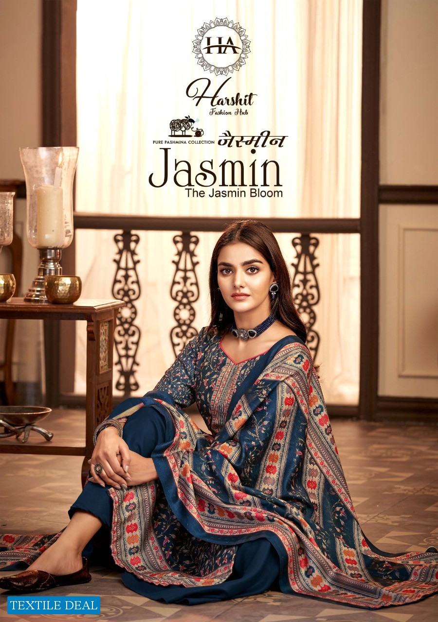 Harshit Jasmin Wholesale Pure Wool Pashmina Winter Dress Material
