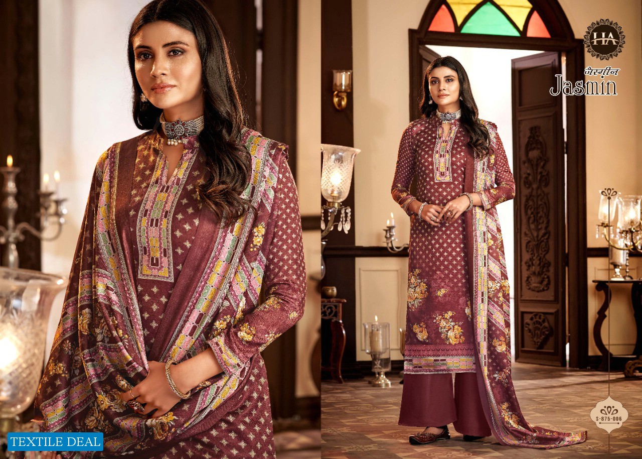 Harshit Jasmin Wholesale Pure Wool Pashmina Winter Dress Material