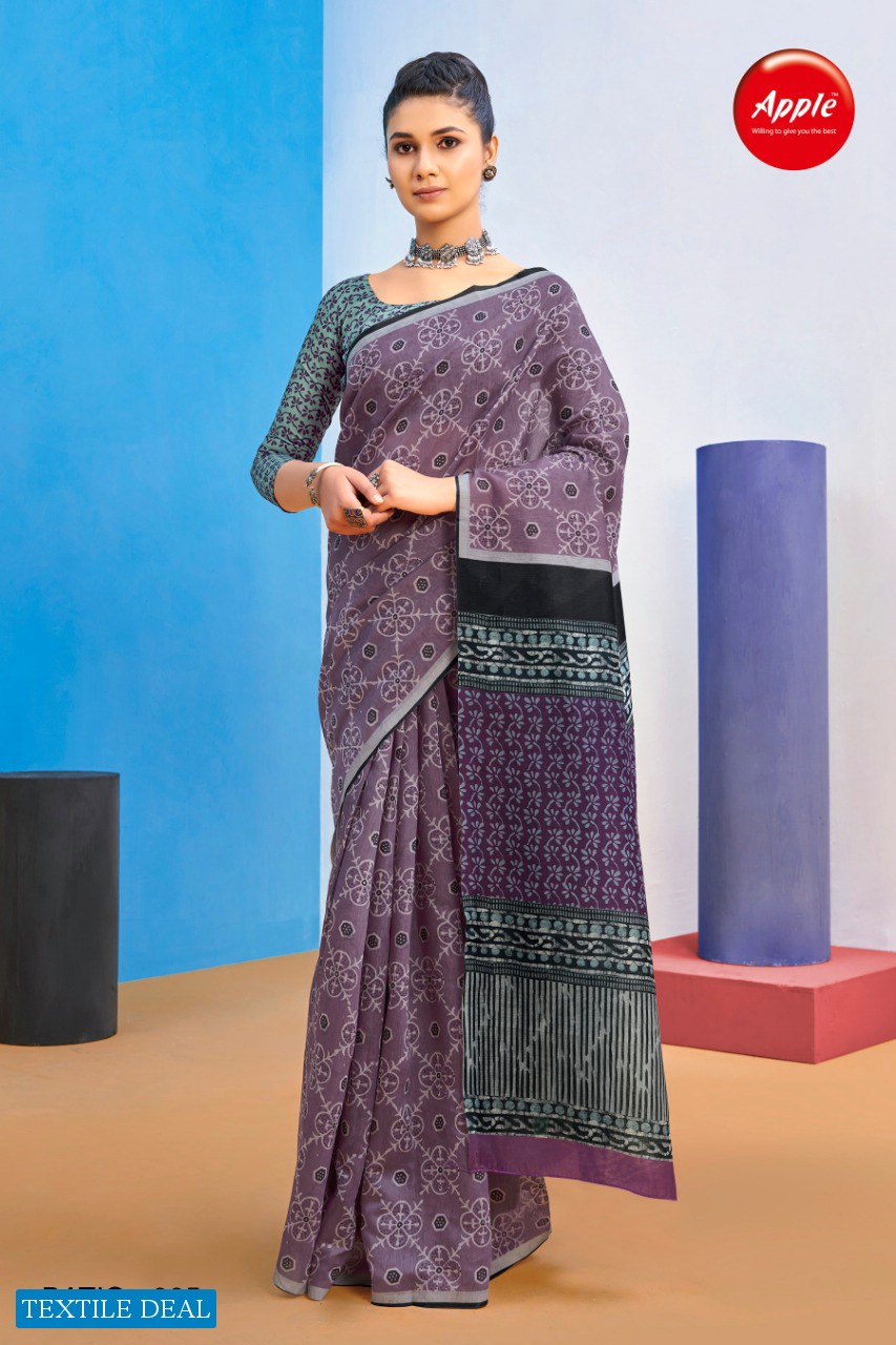 APPLE PRESENT BATIQ VOL 3 CHANDERI COTTON PRINTED SAREES