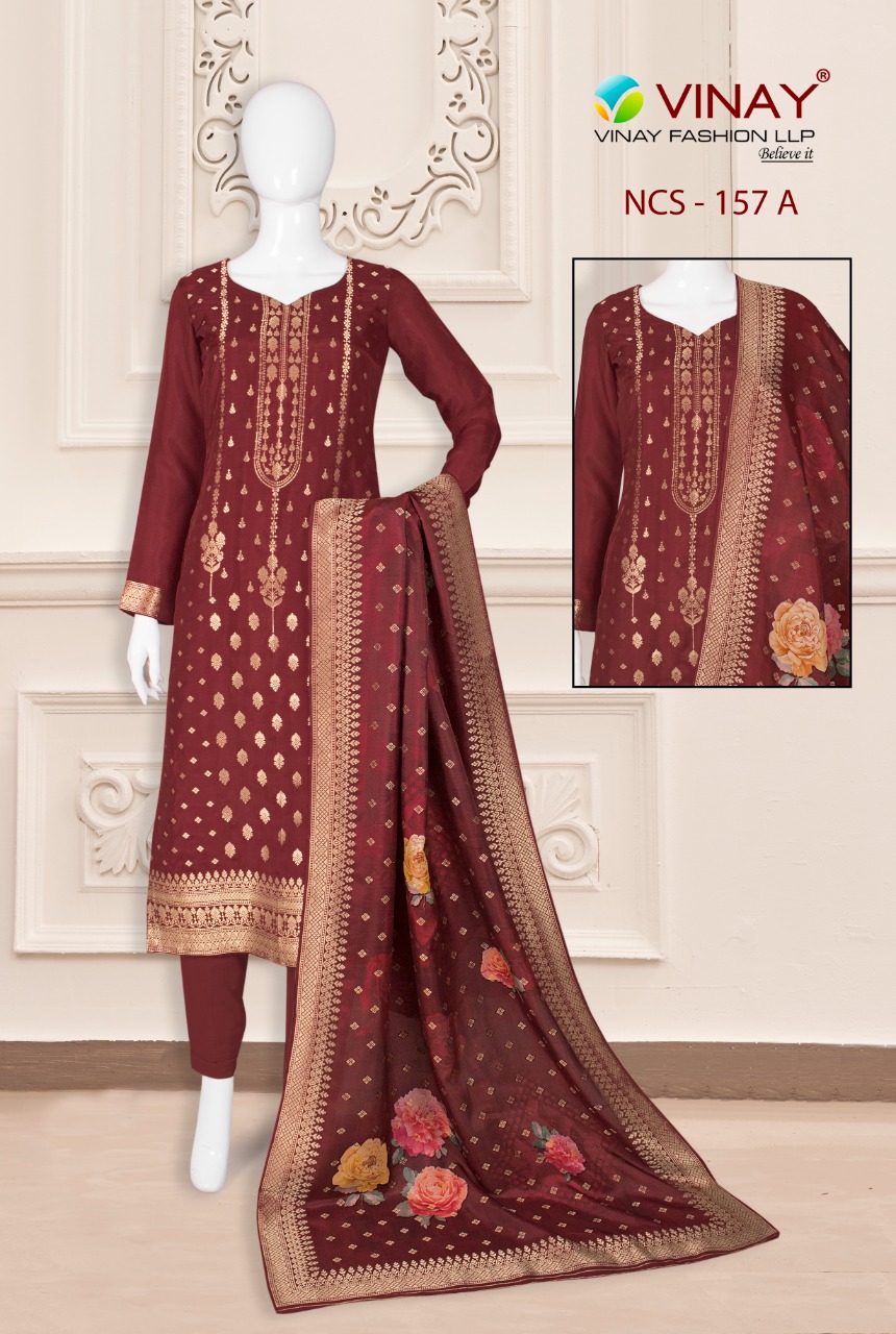 Vinay NCS-157 Wholesale Russian Jacquard Salwar Kameez