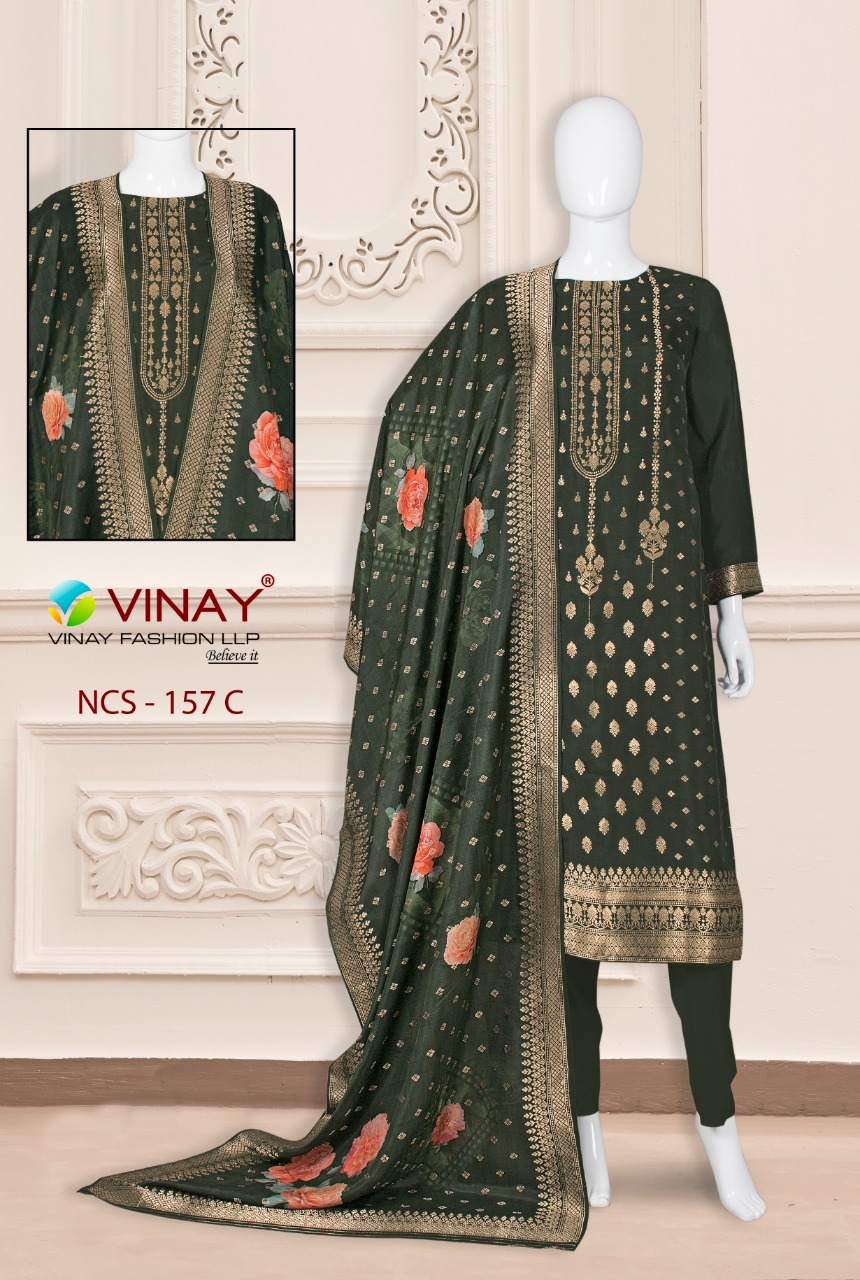 Vinay NCS-157 Wholesale Russian Jacquard Salwar Kameez
