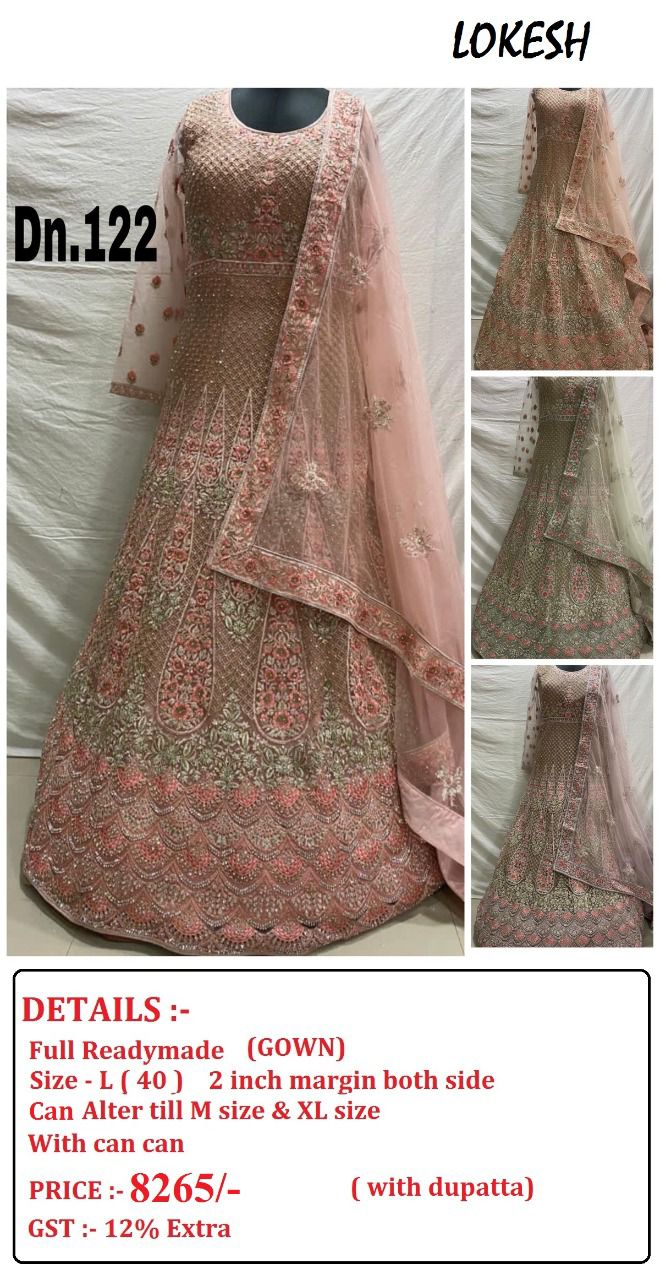 Lokesh 108 To 133Nx Wholesale Full Stitched Gown Single Available