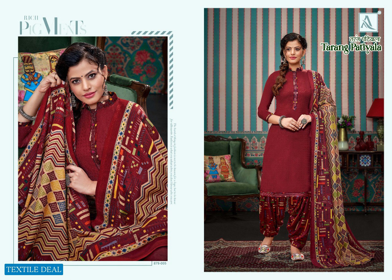 Alok Tarang Patiyala wholesale Pure Wool Pashmina Dress Material