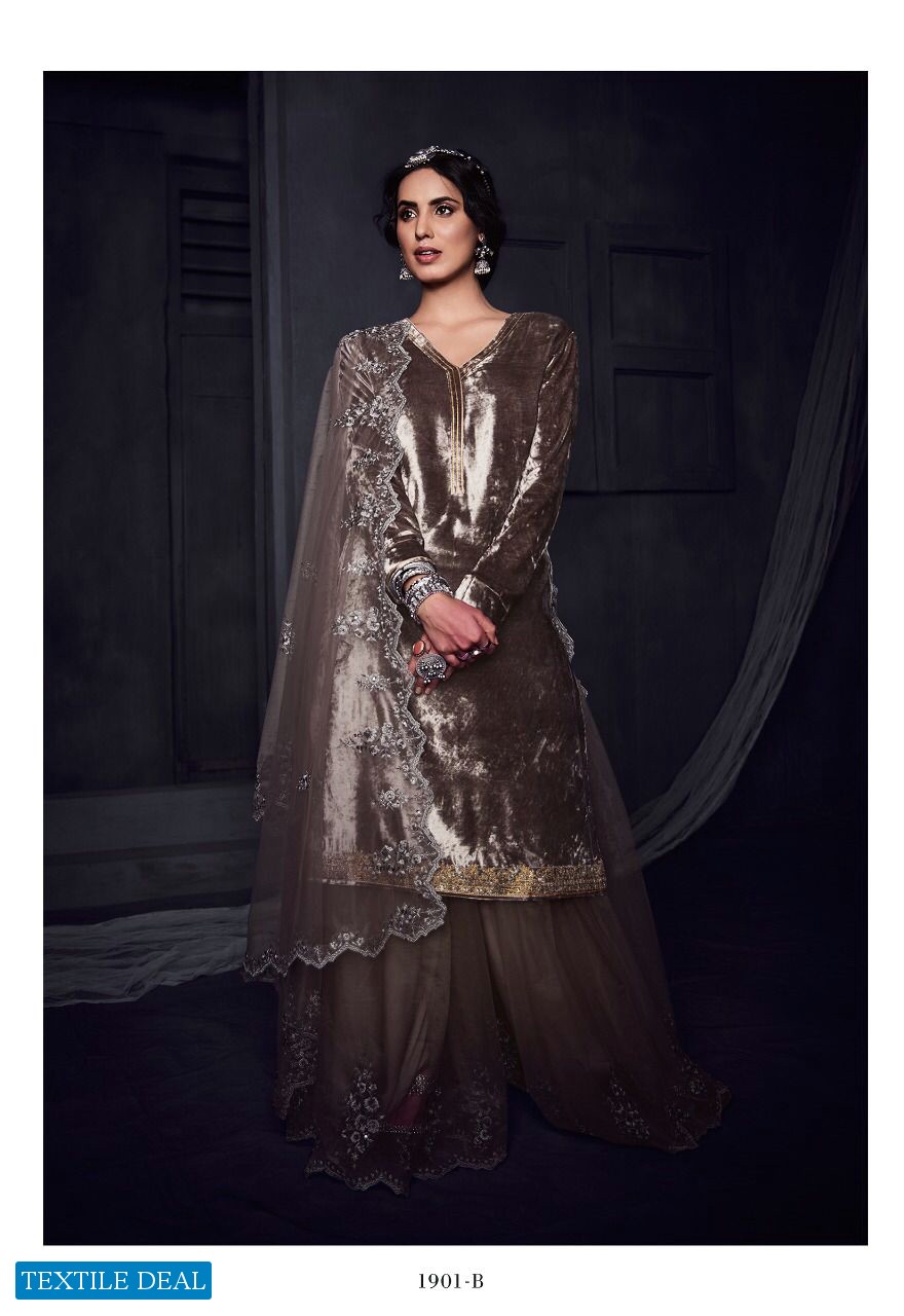 Varsha Alishq Wholesale Pure Velvet With Embroidery Salwar Kameez