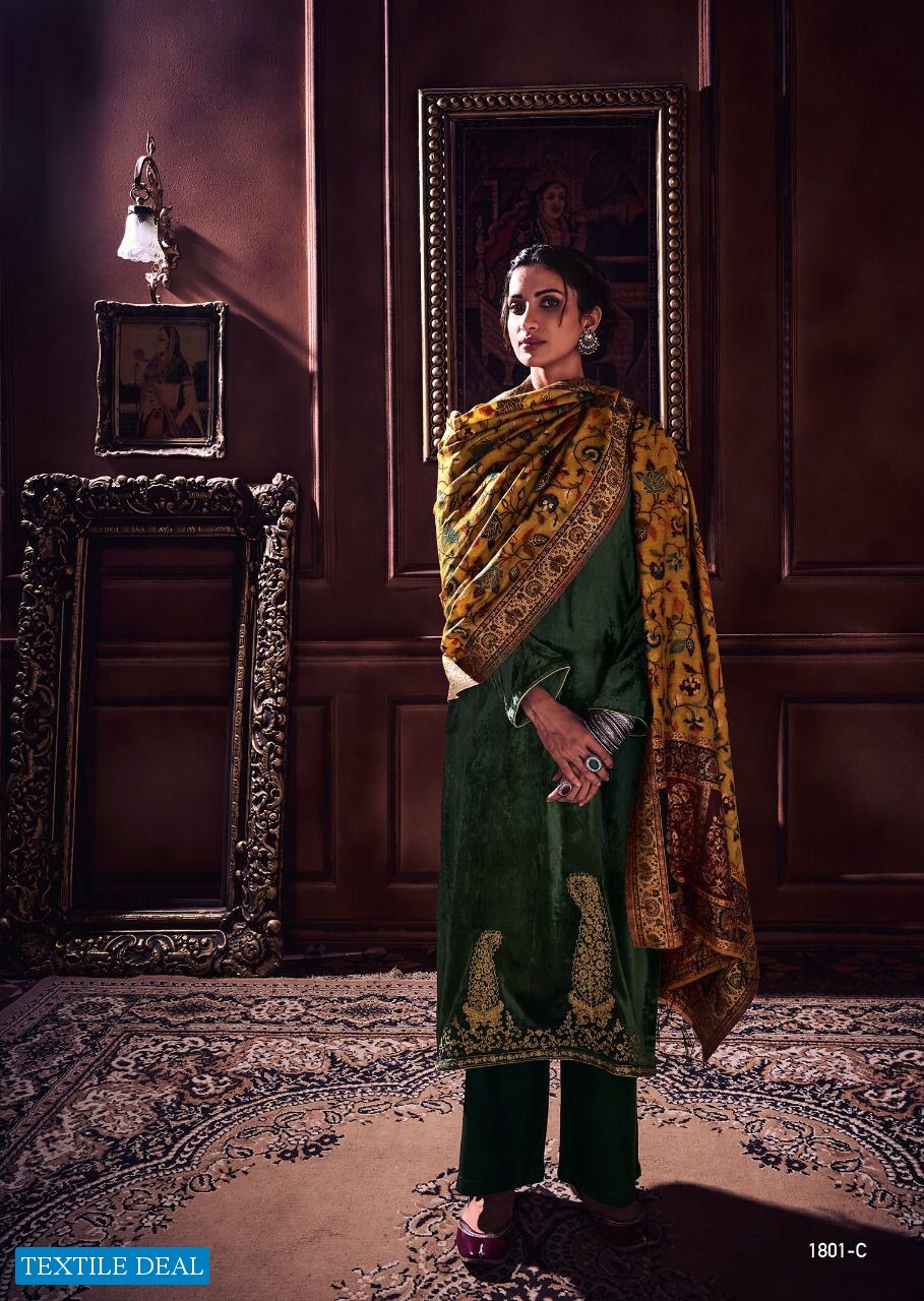 Varsha Amisha Wholesale Pure Velvet With Embroidery Salwar Kameez