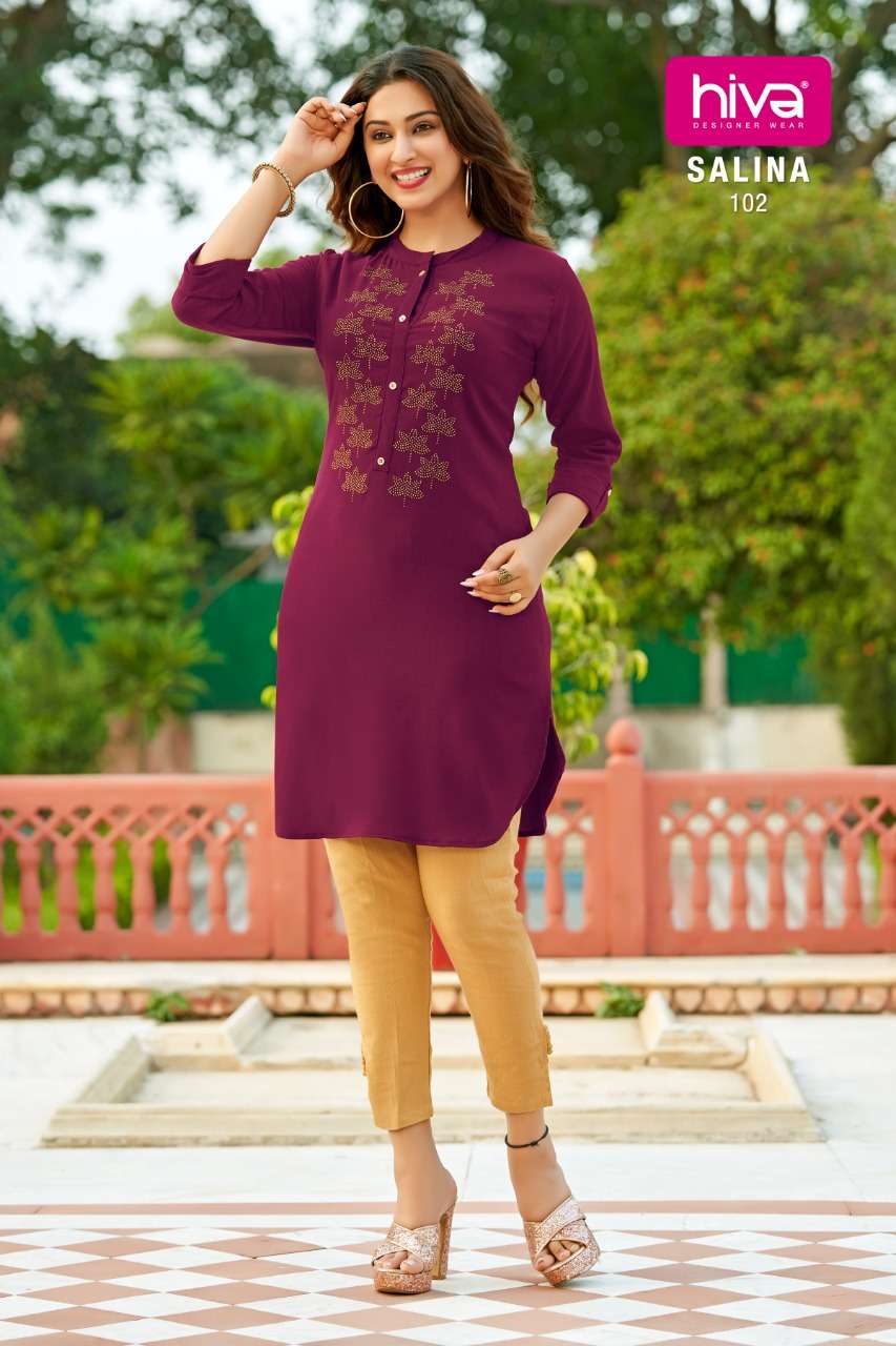 HIVA SALINA FANCY KURTIS TOPS COLLECTION