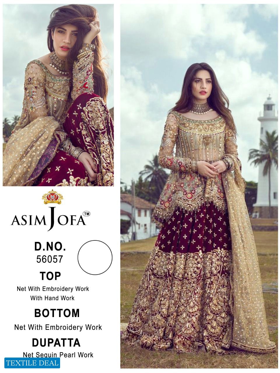 Asim Jofa 56057 Colour Wholesale Designer Pakistani Concept Dress