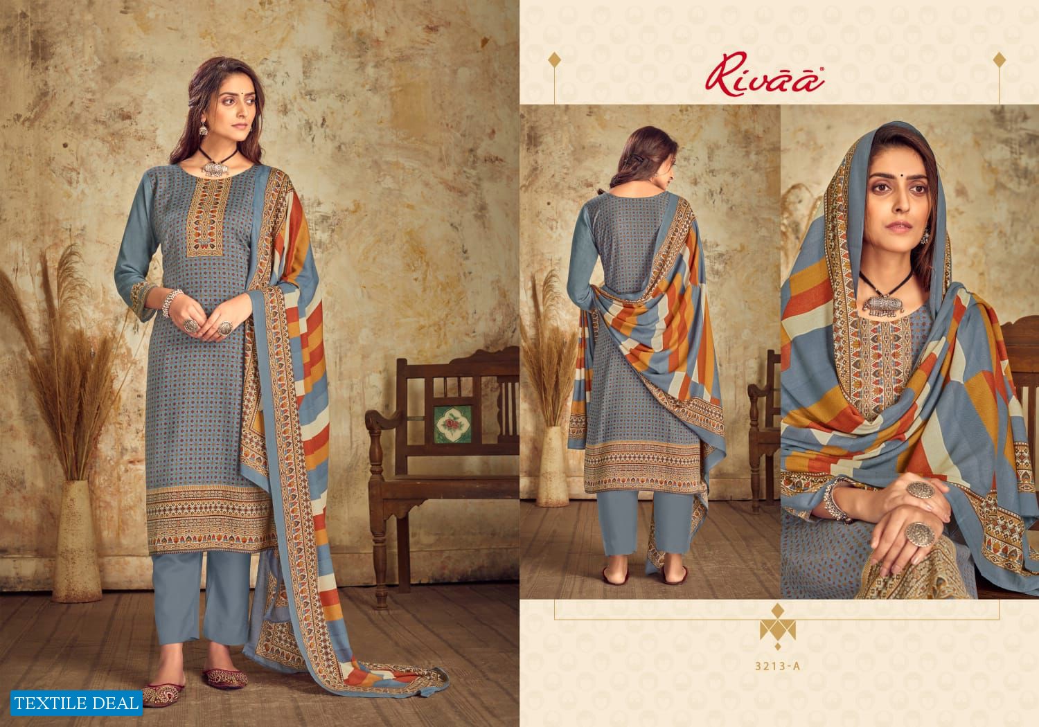 Rivaa Mahira Wholesale Pashmina Print Dress Material