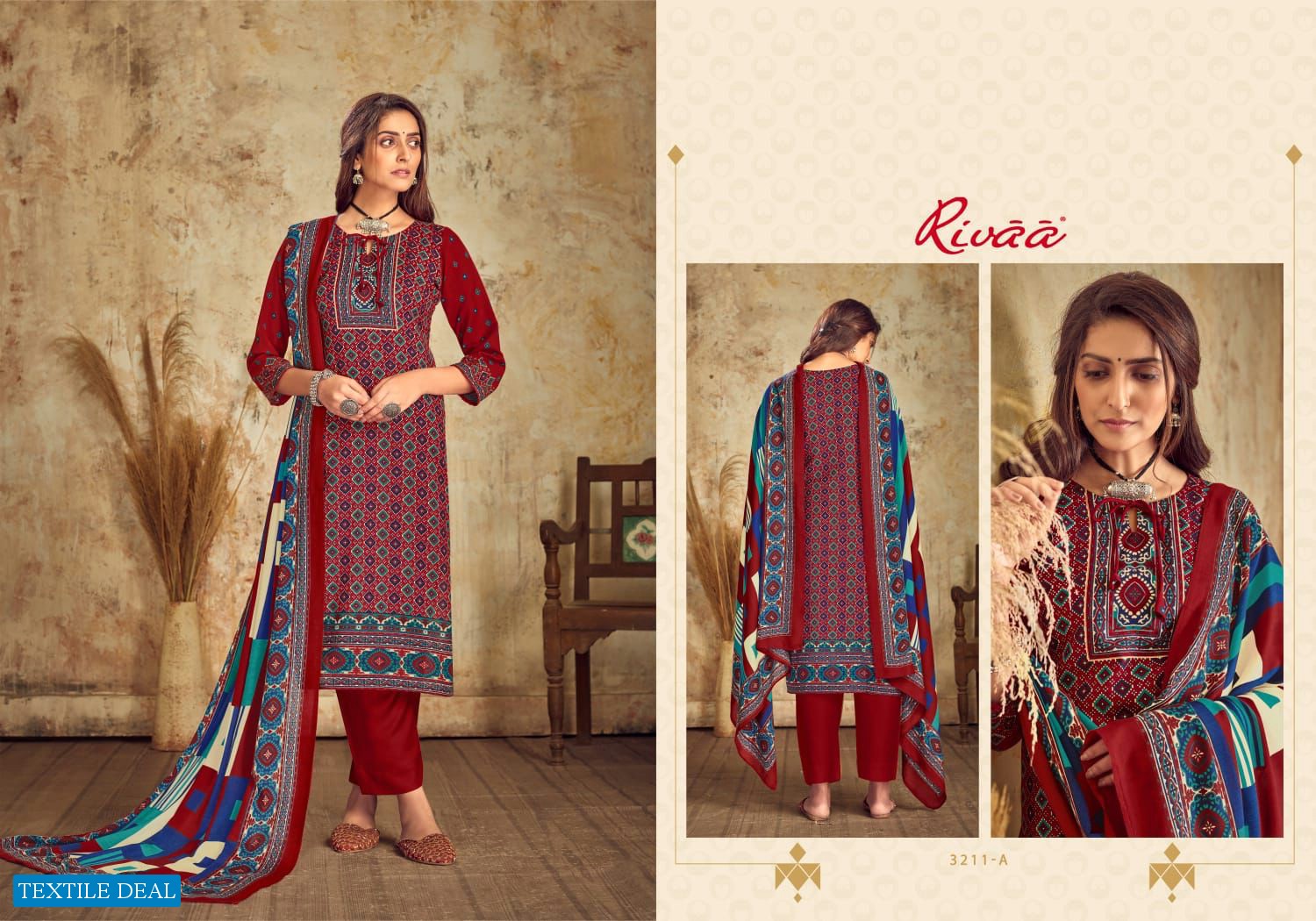 Rivaa Mahira Wholesale Pashmina Print Dress Material