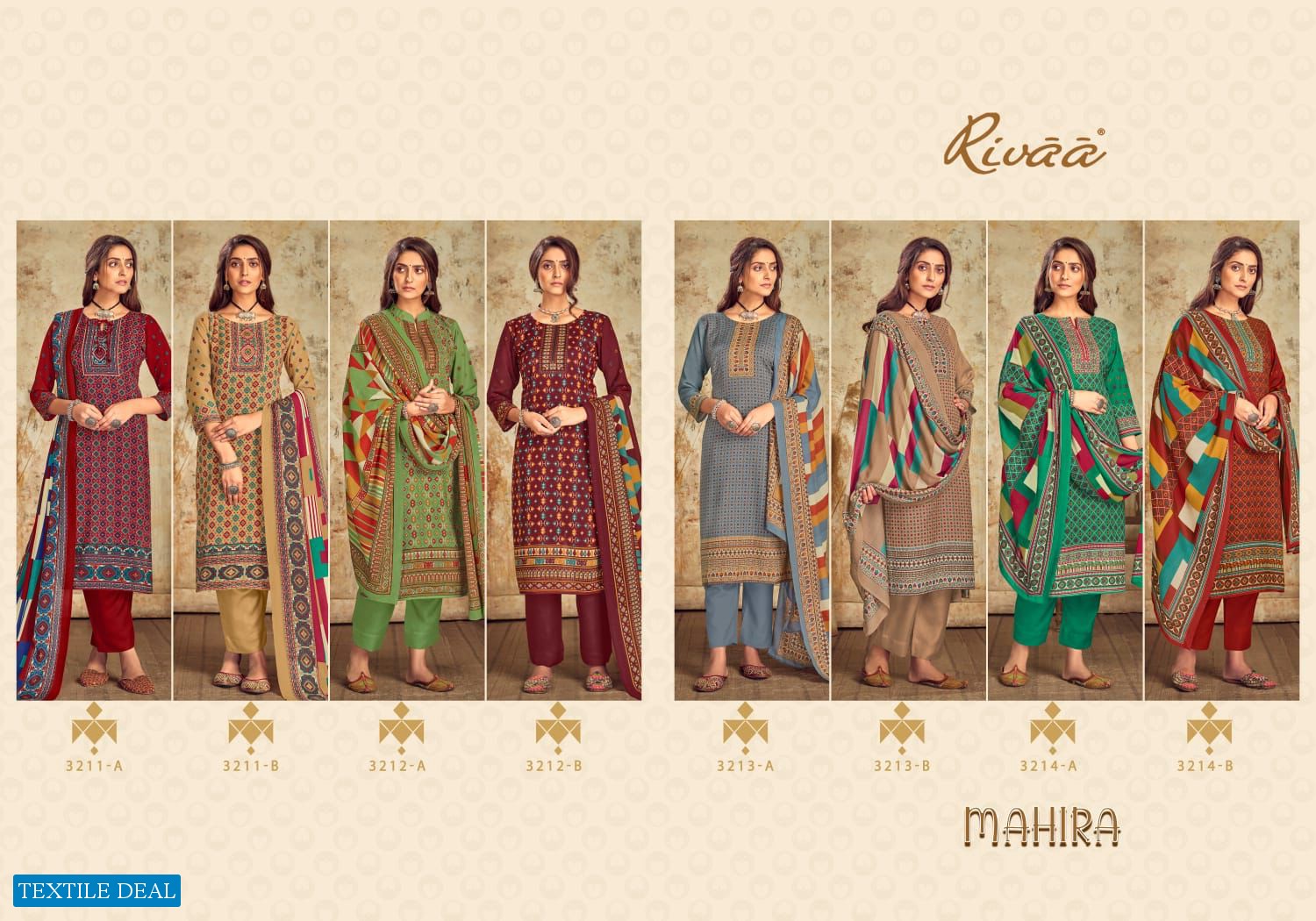 Rivaa Mahira Wholesale Pashmina Print Dress Material