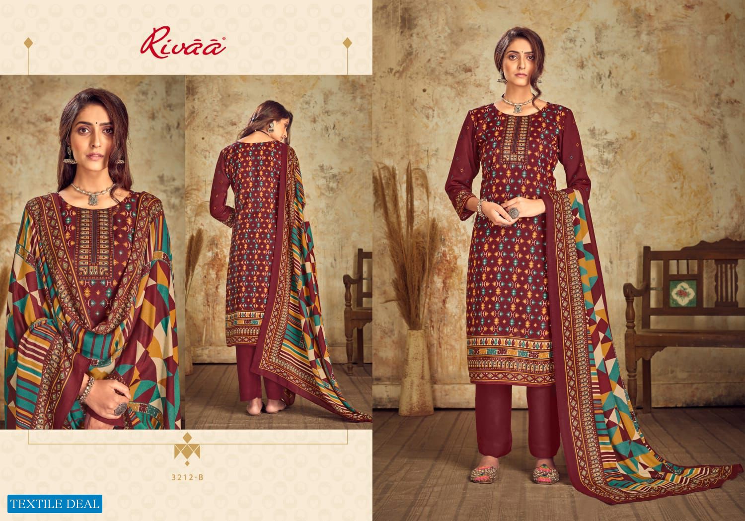 Rivaa Mahira Wholesale Pashmina Print Dress Material