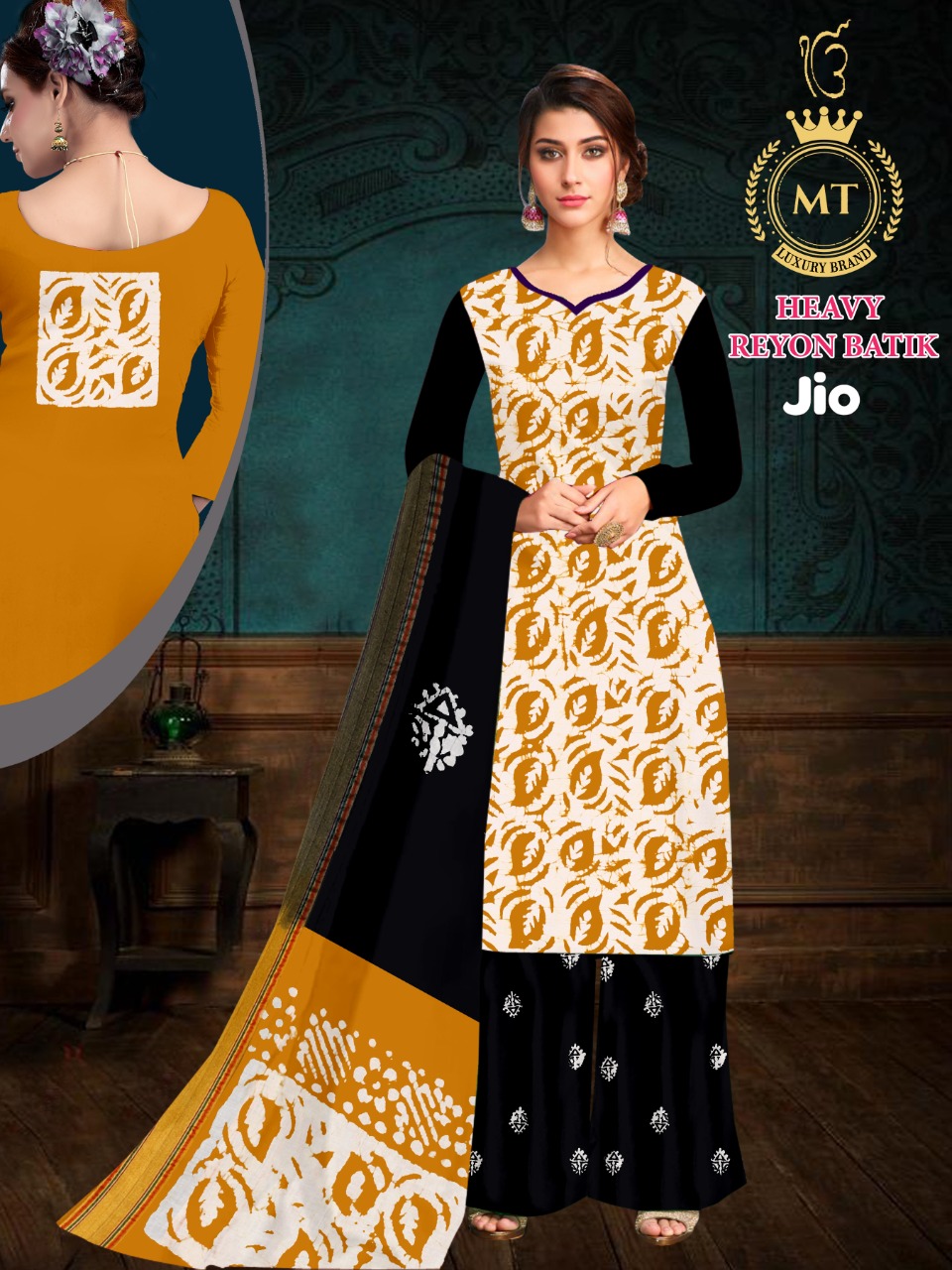 MT Jio Wholesale Heavy Wax Batik Dress Material