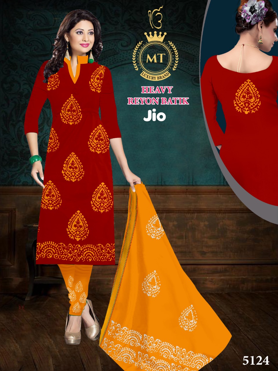 MT Jio Wholesale Heavy Wax Batik Dress Material