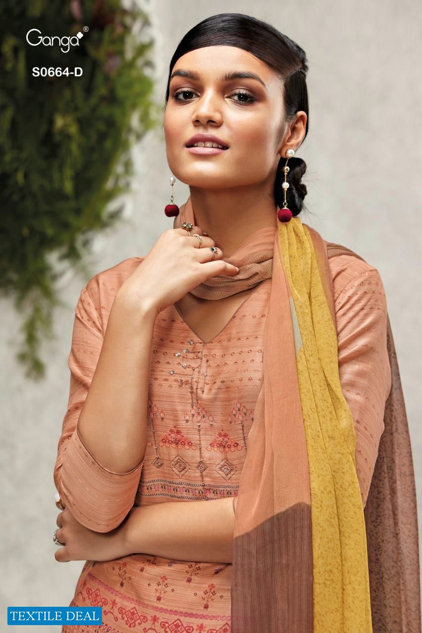 Ganga Vanya S0664 Wholesale Bemberg Silk Salwar Kameez