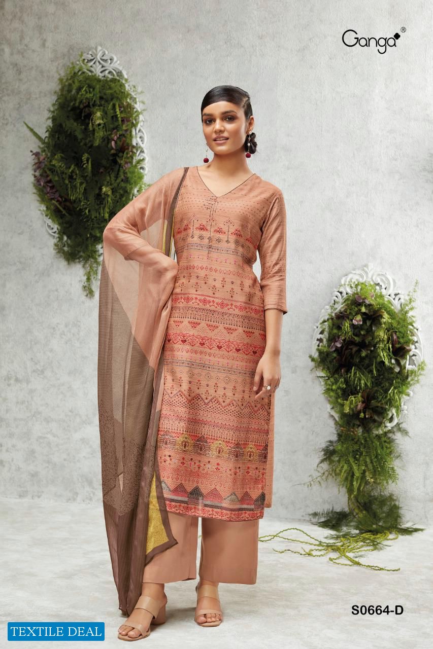 Ganga Vanya S0664 Wholesale Bemberg Silk Salwar Kameez