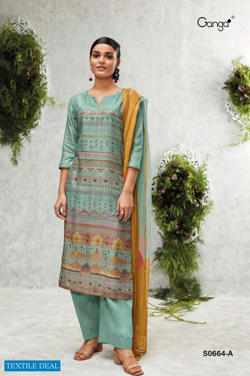 Ganga Vanya S0664 Wholesale Bemberg Silk Salwar Kameez