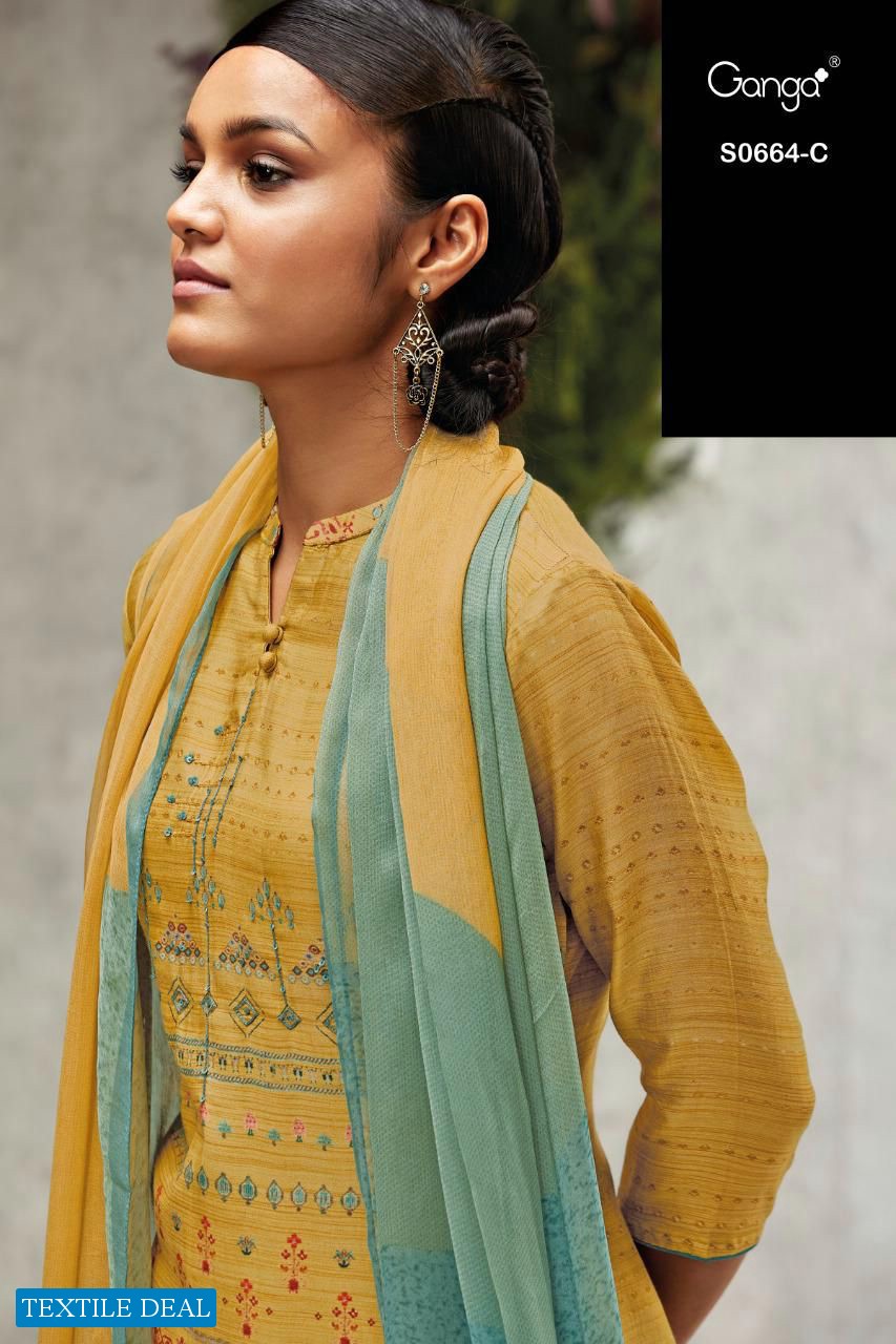 Ganga Vanya S0664 Wholesale Bemberg Silk Salwar Kameez