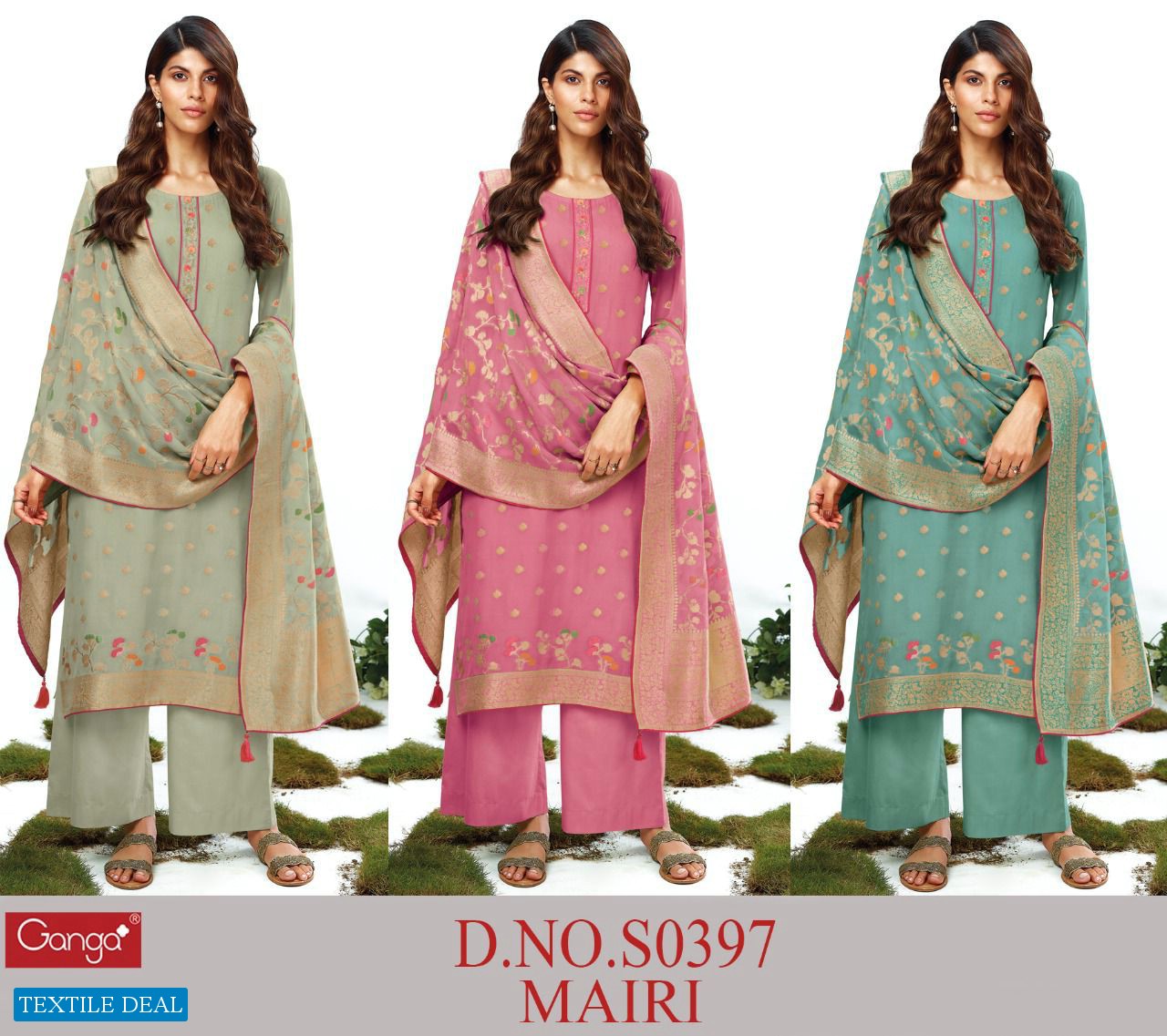 Ganga Mairi S0397 Wholesale Georgette Jacquard Salwar Kameez